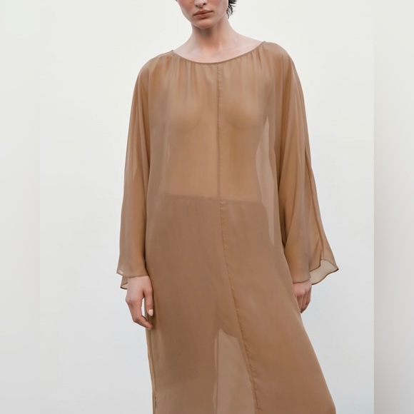 Silk sheer tunic dress - Picture 4 of 15